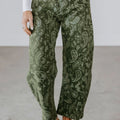 Pantaloni in jeans Harem con stampa paisley verde - Foto 3