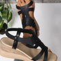 Cutout Wedge Platform Sandals