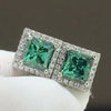 2 Carat Moissanite Square Stud Earrings