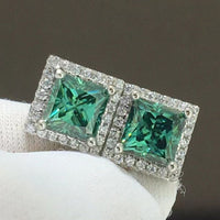 2 Carat Moissanite Square Stud Earrings