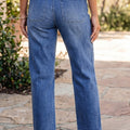 Ashleigh Blue Drawstring Waist Ankle Length Casual Jeans Regular Fit Pocket Detail Denim Pants - Damesmode Afbeelding 2 - Foto 2
