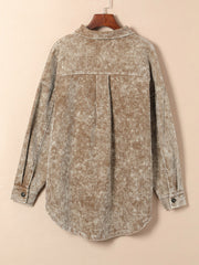 Shacket Vintage Vintage Minerale Degradato Oversized Shacket - Miniatuur