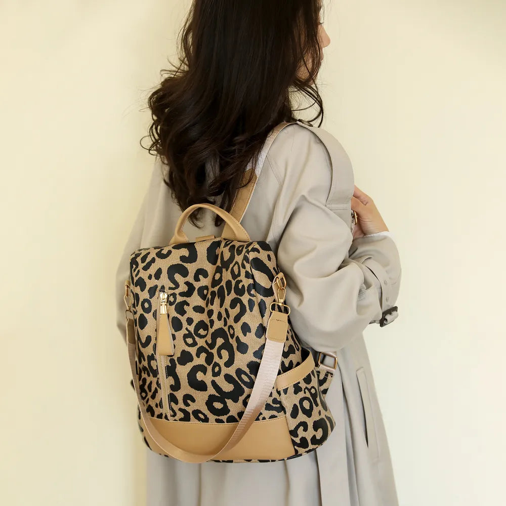Leopard PU Leather Backpack Bag - Exklusive Damenmode & Kleidung Kollektion | Redblad Deutschland