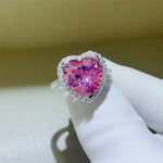 5 Carat Moissanite 925 Sterling Silver Heart Ring | Redblad 18K Solid Gold & Certified Diamond Rings