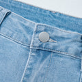 Beau Blue High Rise Barrel Relaxed Patch Pocket Jeans - Damesmode Afbeelding 6 - Foto 6