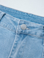 Jeans Beau Blue High Rise Barrel Relaxed Patch Pocket - Damesmode Afbeelding 6 - Miniatuur
