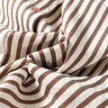 Brown Stripe Textured 3/4 Sleeve Round Hem Split Midi Shirt Dress - Foto 6
