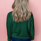 Schwarzgrüner MERRY Letter Pattern Weihnachts-Raglan-Ärmelpullover – Damesmode Afbeelding 2 - Thumbnail