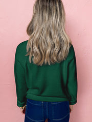 Blackish Green MERRY Letter Pattern Christmas Raglan Sleeve Sweater - Damesmode Afbeelding 2 - Miniatuur