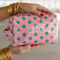 Hellrosa, langlebige PVC-Polka Dot Make-up-Tasche - Foto 2