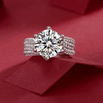 5 Carat Moissanite 925 Sterling Silver Ring | Redblad 18K Solid Gold & Certified Diamond Rings