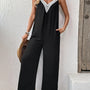Lace Trim V-Neck Wide Leg Jumpsuit