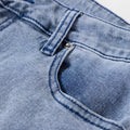 Beau Blue High Waist Button Zip Fly Bell Bottom Jeans - Damesmode Afbeelding 6 - Foto 6