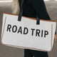 Wit Canvas Road Trip Luxe Shopper Schoudertas 50x15x30cm Summer Travel Carryall