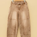Pantalon en jean à cravate gris acid wash - Foto 5
