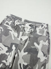 Jeans Shift en Coton Moulant Motif Camo vert - Miniatuur