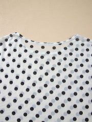 Schwarzes Polka Dot Sheer Mesh Langärmeliges Rundhals-Shift-Top – Damesmode Afbeelding 7 - Miniatuur