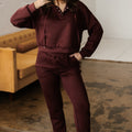 Chicory Coffee Button Drawstring Cropped Hoodie Jogger 2pcs Set - Foto 5