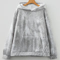 Sudadera deportiva deportiva oversize con estampado de camuflaje gris plus size - Foto 2