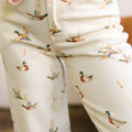 Beige Stylish Mallard Printed Cuffed Hem Shift Jeans - Damesmode Afbeelding 5 - Foto 5