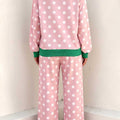 Khaki Polka Dot Contrast Trim mat laangärmege Uewen, Zuchschnouer-Shift-Boxen-Set - Foto 5