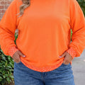 Schmutziger blauer Polka-Dot-Patchwork Rundhals-Pullover in Plus-Size-Größen - Foto 4