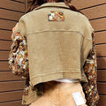 Chaqueta de punto caqui con estampado floral retallado y retallado - Foto 2
