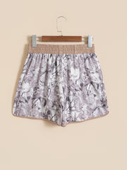Khaki Camo Woodland Print Kordelzug Active Shorts - Miniatuur