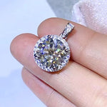 10 Carat Moissanite Pendant Platinum-Plated Necklace | Redblad 18K Solid Gold & Certified Diamond Necklaces