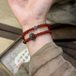 Double Layered Agate Beaded Bracelet | Redblad 18K Solid Gold & Certified Diamond Bracelets