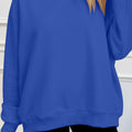 Grauer, einfarbiger Oversized Mock-Neck-Pullover - Foto 5