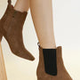 Beast Fashion Faux Suede Block Heel Chelsea Boots with Elastic Side Panel