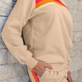 Bonbon Striped Accent Pullover and Shorts Two Piece Casual Set - Damesmode Afbeelding 6 - Foto 6