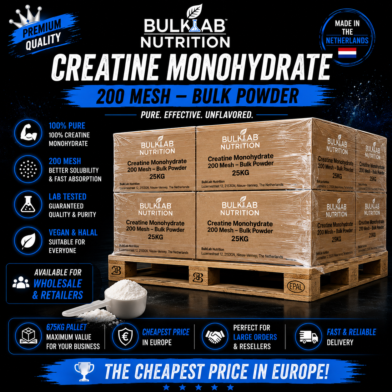 Creatine Monohydrate 200 Mesh – Bulk Powder – BulkLab Nutrition
