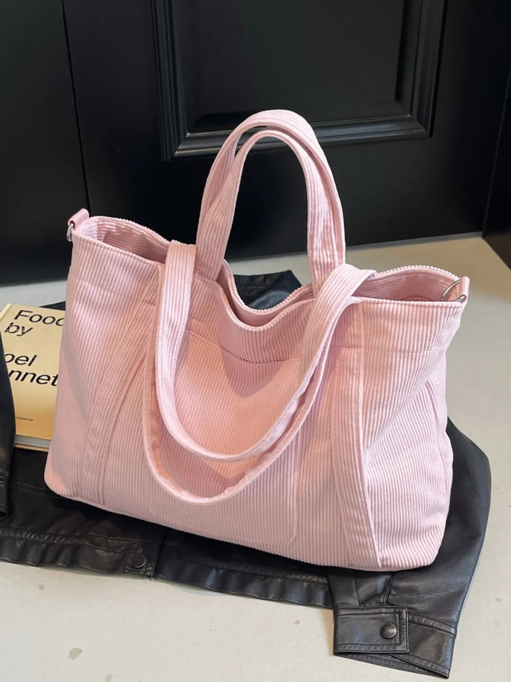 Corduroy Solid Large Tote Bag - Luxe Damesmode & Kleding Collectie | Redblad Nederland