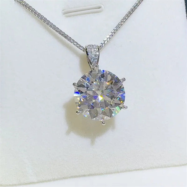 10 Carat Moissanite 925 Sterling Silver Pendant Necklace | Redblad 18K Gold Fine Jewelry