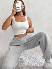 Pantaloni della tuta in vita elastica a croce grigio chiaro e unico, - Miniatuur