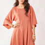 Davi & Dani Solid Draped Sleeve Ties Back Skort Romper