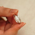 2 Carat 925 Sterling Silver Moissanite Marquise Cut Bypass Ring | Redblad 18K Solid Gold & Certified Diamond Rings