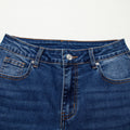 Sky Blue Chic Nahtdetail Raw Hem, Knöchellängt Jeans - Foto 5