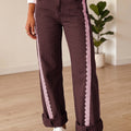 Beau Blue Lace Trim Casual Full-Length Regular Fit Jeans - Damesmode Afbeelding 6 - Foto 6