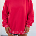 Sudadera oversized con acabado contrastante de lunares naranja - Foto 4