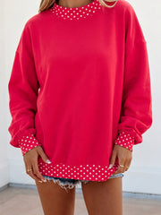 Felpa oversize con borsi contrastanti con colorblock arancione - Miniatuur