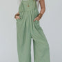 Casual Gingham Wide Leg Overalls