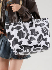 White Cow Spots Print Travel Tote Bag - Miniatuur