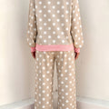 Khaki Polka Dot Contrast Trim mat laangärmege Uewen, Zuchschnouer-Shift-Boxen-Set - Foto 2