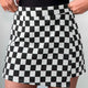 Zwart Checkerood Print Overlap Spijkerstof Shorts