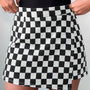 Zwart Checkered Print Overlap Spijkerstof Shorts