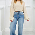 Mist Blue Distressed Detail Tummy Control Raw Hem Jeans - Foto 4