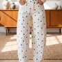 Blau maßgeschneiderte Polka-Punkt-Muster Casual-Jeans mit Barrel-Muster